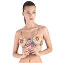 Background Flower Abstract Pattern Tie Up Cut Bikini Top View1