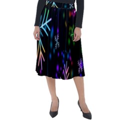 Snowflakes Lights Classic Velour Midi Skirt  by artworkshop