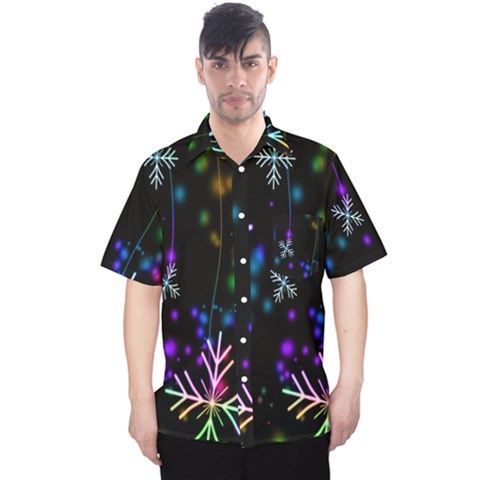Snowflakes Lights Men s Hawaii Shirt by artworkshop