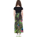 Peacock Feathers Color Plumage Kids  Flared Maxi Skirt View2