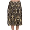 Vintage Batik Art Architecture Pattern Velvet Flared Midi Skirt View1