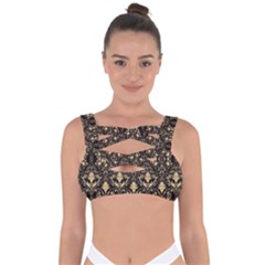 Vintage Batik Art Architecture Pattern Bandaged Up Bikini Top by Ravend