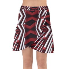 Abstract Pattern Wrap Front Skirt by Ravend