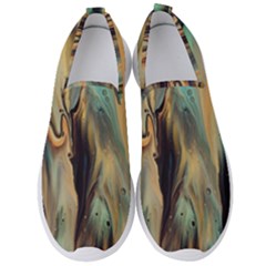 Abstract Painting In Colored Paints Men s Slip On Sneakers by Ravend