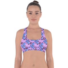 Roses Flowers Background Leaves Cross Back Hipster Bikini Top  by Ravend