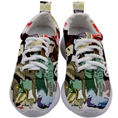 Zoo-animals-peacock-lion-hippo Kids Athletic Shoes by Pakrebo