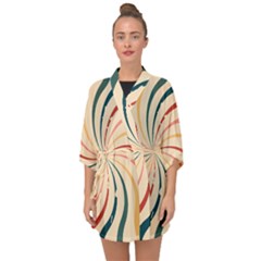 Swirl Star Pattern Texture Old Half Sleeve Chiffon Kimono by Ravend