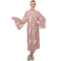 Thunder Flash Abstract Texture Art Maxi Velour Kimono by Ravend