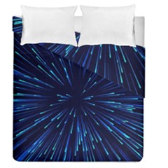 Particle Art Background Blue Duvet Cover Double Side (queen Size) by Ravend