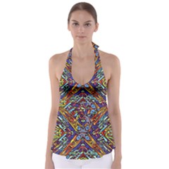 Mosaic Pattern Background Babydoll Tankini Top by Ravend