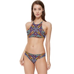 Mosaic Pattern Background Banded Triangle Bikini Set by Ravend
