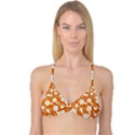 Orange Floral Walls  Reversible Tri Bikini Top View1