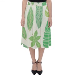 Watercolor Banana Leaves  Classic Midi Skirt by ConteMonfrey
