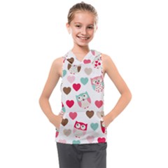 Lovely Owls Kids  Sleeveless Hoodie by ConteMonfrey