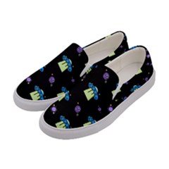 Illustration Cosmos Cosmo Rocket Spaceship -ufo Women s Canvas Slip Ons by danenraven