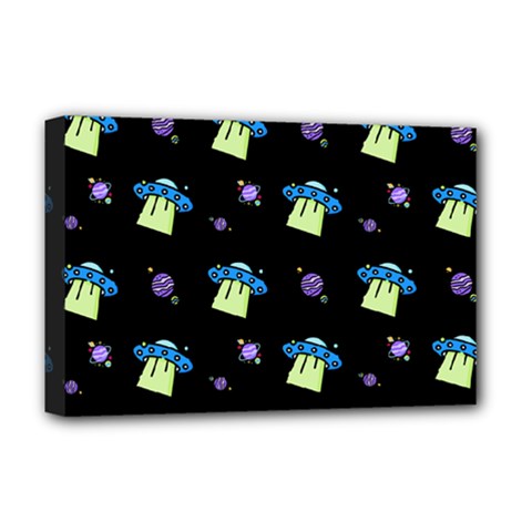 Illustration Cosmos Cosmo Rocket Spaceship Ufo Deluxe Canvas 18  X 12  (stretched) by danenraven