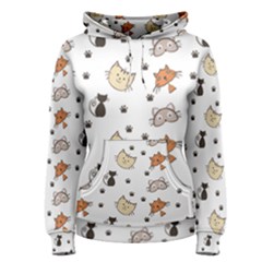 Cute Cat Kitten Animal Design Pattern Women s Pullover Hoodie by danenraven