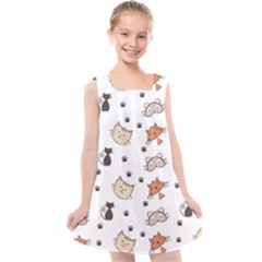 Cute Cat Kitten Animal Design Pattern Kids  Cross Back Dress by danenraven
