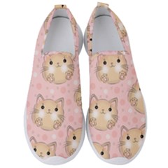 Cat Pattern Pink Background Men s Slip On Sneakers by danenraven