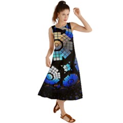 Illustration Tech Galaxy Robot Bot Science Summer Maxi Dress by danenraven