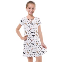 Illustration Cat Paw Background Pattern Cute Kids  Cross Web Dress by danenraven