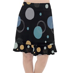 Circle Pattern Abstract Polka Dot Fishtail Chiffon Skirt by danenraven