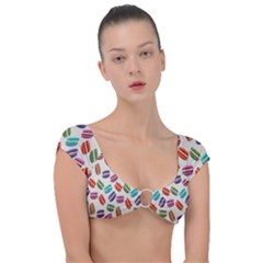 Macaron Macaroon Stylized Macaron Design Repetition Cap Sleeve Ring Bikini Top by artworkshop