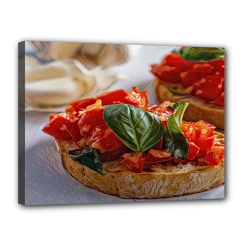 Beautiful Bruschetta - Italian Food Canvas 16  X 12  (stretched) by ConteMonfrey