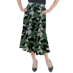 Illustration Camouflage Camo Army Soldier Abstract Pattern Midi Mermaid Skirt by danenraven