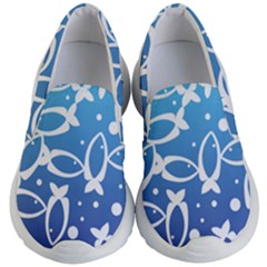 Blue Fish Water Aquarium Kids Lightweight Slip Ons by danenraven