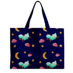 Sleepy Sheep Star And Moon Zipper Mini Tote Bag by danenraven