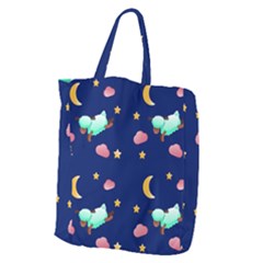 Sleepy Sheep Star And Moon Giant Grocery Tote by danenraven