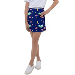 Sleepy Sheep Star And Moon Kids  Tennis Skirt by danenraven