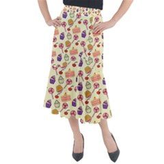 Cupcake Pattern Lollipop Midi Mermaid Skirt by danenraven