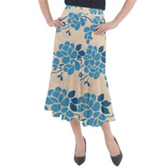 Flower Petal Branch Corolla Midi Mermaid Skirt by danenraven