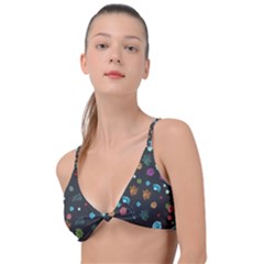 Flowers-leaves Leaf Background Floral Flora Knot Up Bikini Top by danenraven