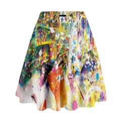 Multicolor Anime Colors Colorful High Waist Skirt by BangZart