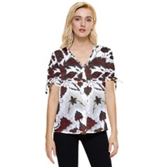 Im Fourth Dimension Colour 75 Bow Sleeve Button Up Top by imanmulyana