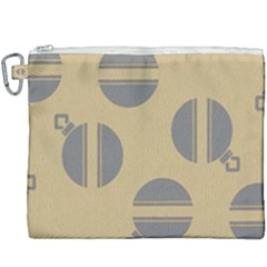 Gray Stripe Ornaments Brown Canvas Cosmetic Bag (xxxl) by TetiBright