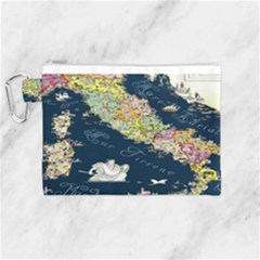 Map Italy Blue Canvas Cosmetic Bag (medium) by ConteMonfrey
