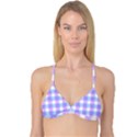 Cotton candy plaids - Blue, pink, white Reversible Tri Bikini Top View3