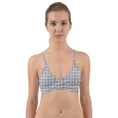 Small White Lines - Plaids Wrap Around Bikini Top by ConteMonfrey