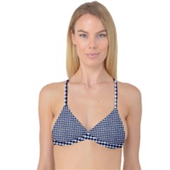Small Blue And White Plaids Reversible Tri Bikini Top by ConteMonfrey