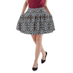 Floral Pattern Wallpaper Textile A-line Pocket Skirt by Wegoenart
