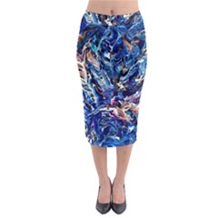 Cobalt Delta Midi Pencil Skirt by kaleidomarblingart