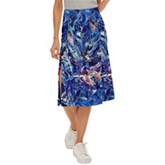 Cobalt Delta Midi Panel Skirt by kaleidomarblingart