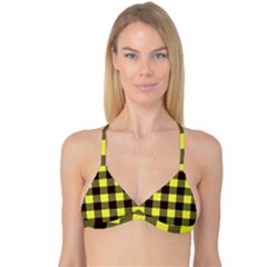 Black And Yellow Plaids Reversible Tri Bikini Top by ConteMonfrey