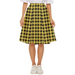 Black And Yellow Small Plaids Classic Short Skirt by ConteMonfrey
