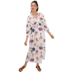Fish Squid Bird Jellyfish Chicken Grecian Style  Maxi Dress by Wegoenart