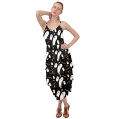 Ghost Background Halloween Layered Bottom Dress by Wegoenart
